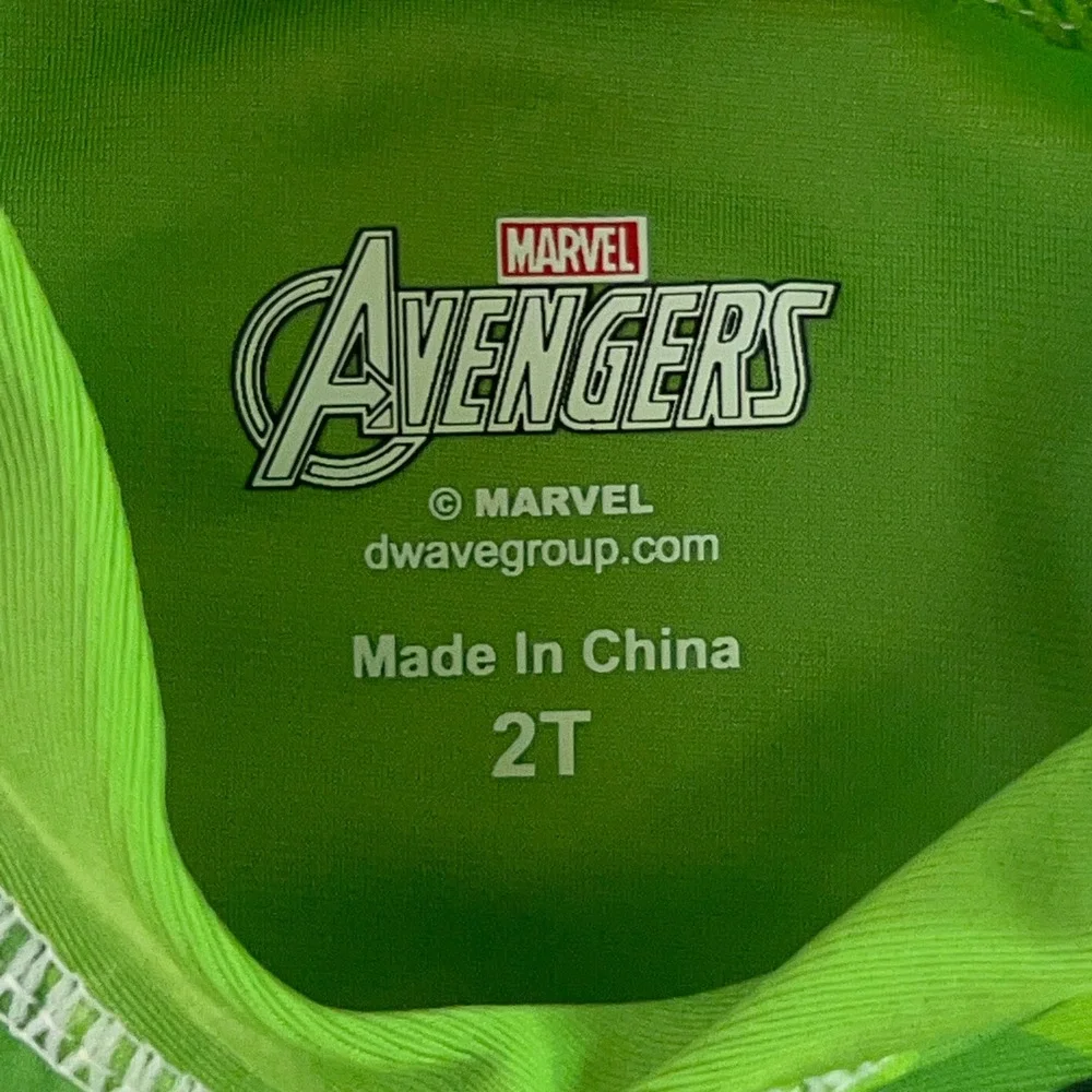 Marvel Boys 2T Green Hulk Avengers UPF 50+ Rash Guard Swim Shirt NWT